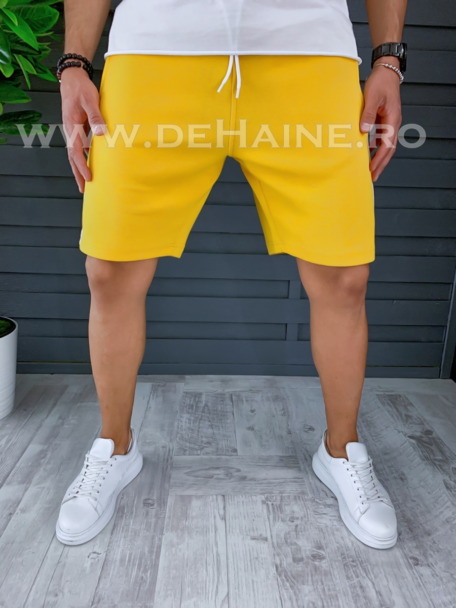 Pantaloni scurti galbeni de trening B1023 D2-5